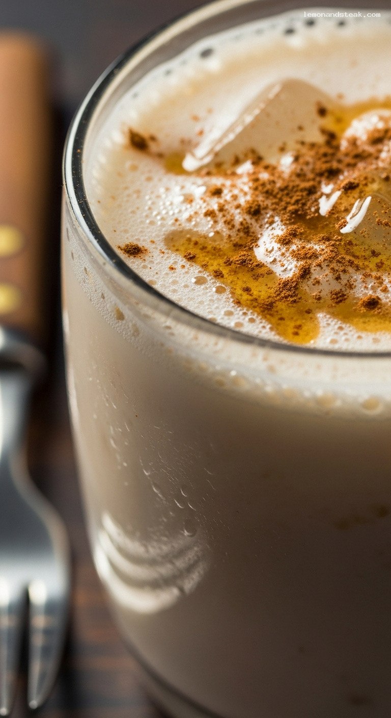 Creamy Cinnamon Vanilla Horchata with Honey – Closeup