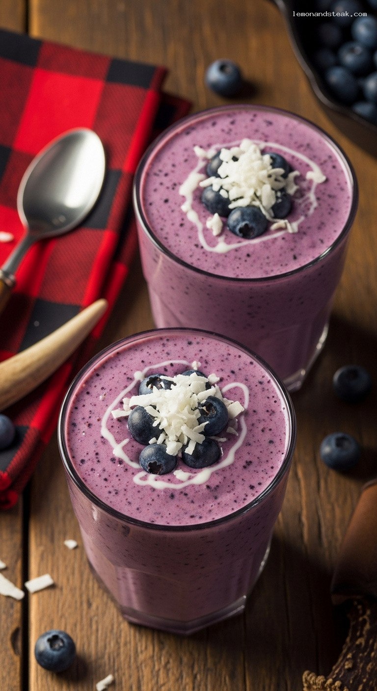 Creamy Coconut Blueberry Shake With Vanilla
