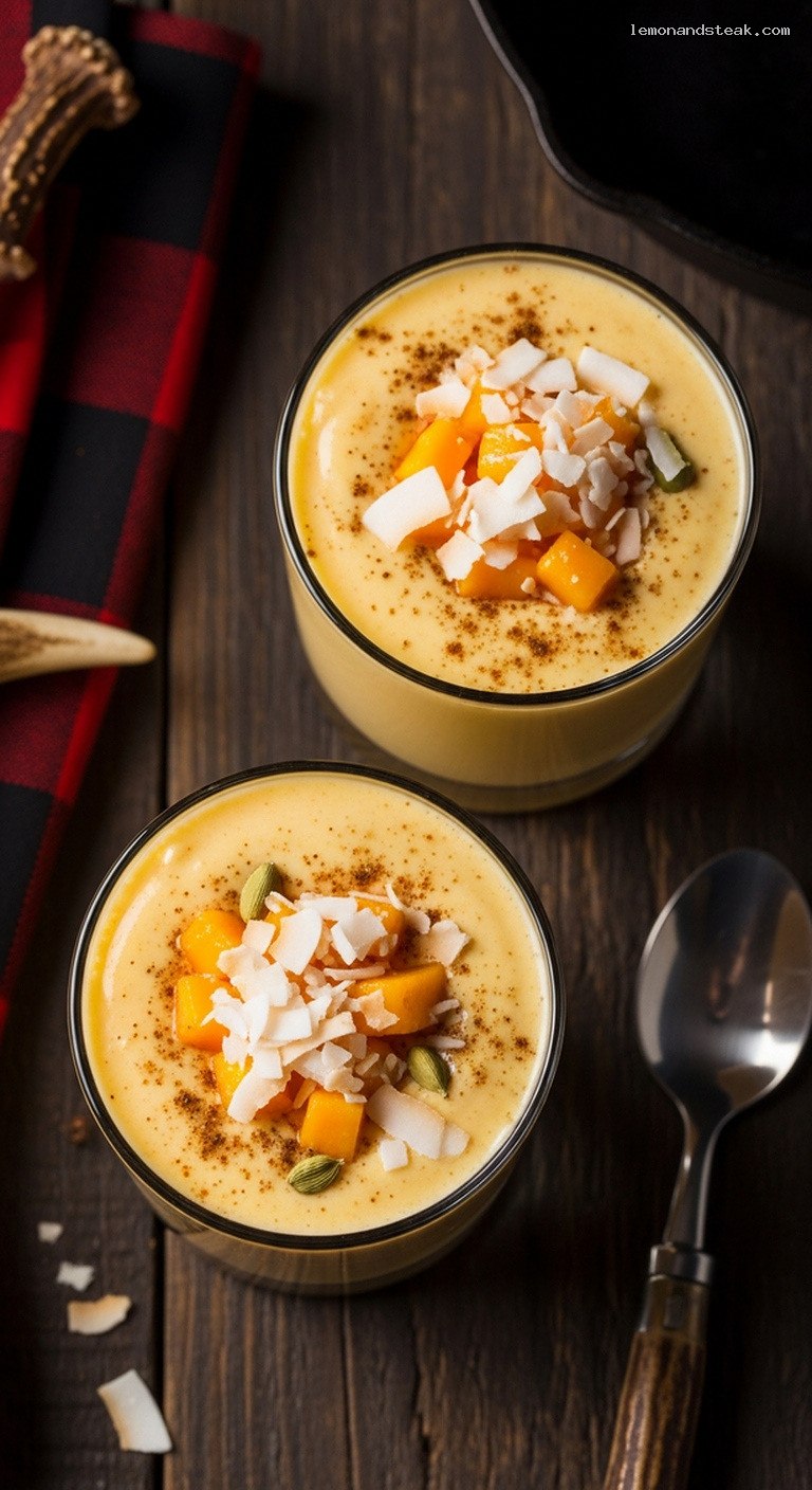 Creamy Coconut Mango Lassi With Cardamom