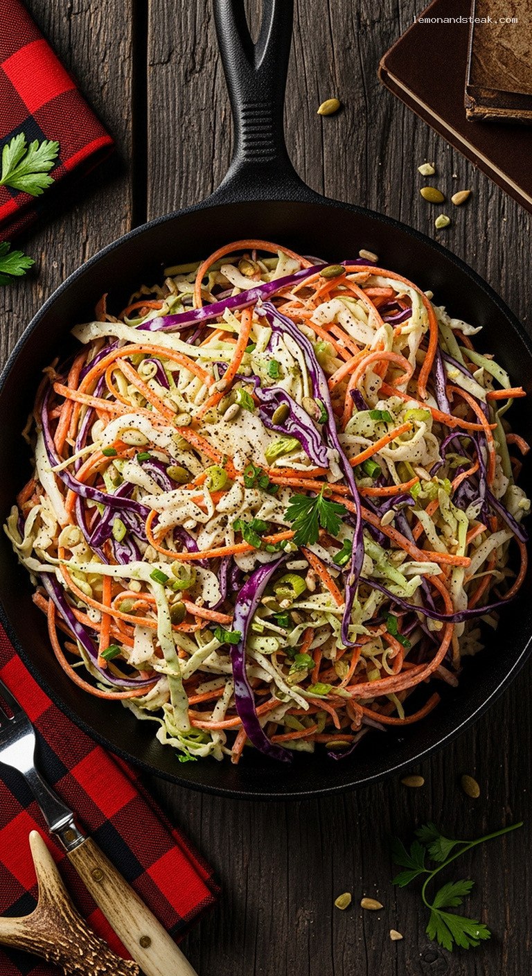 Creamy Crunchy Cabbage and Carrot Slaw