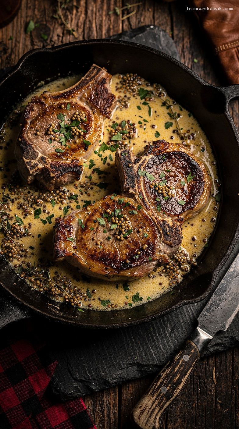 Creamy Mustard Simmered Pork Chops