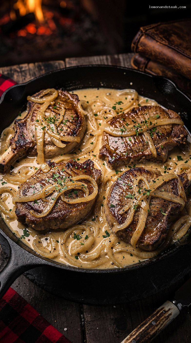 Creamy Onion Pork Chops in Sour Cream Sauce
