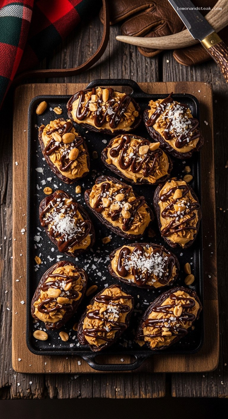 Creamy Peanut Butter Granola Stuffed Dates