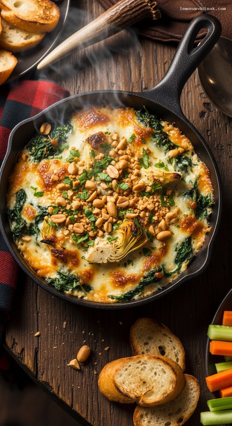 Creamy Peanut Butter Spinach Artichoke Dip