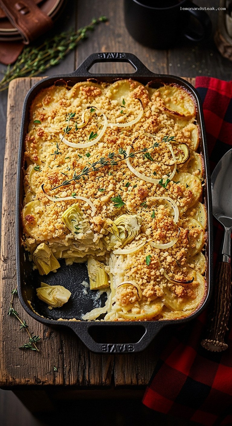 Creamy Potato and Artichoke Gratin with Parmesan