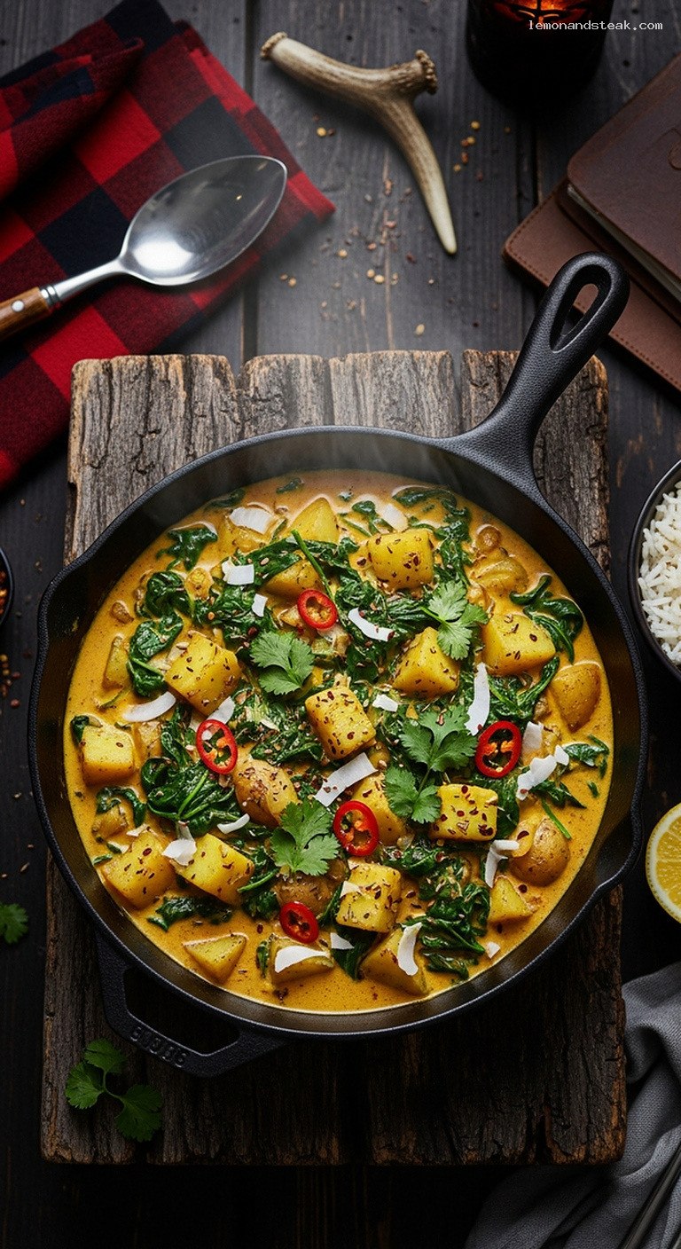 Creamy Potato and Spinach Curry with Warm Spices