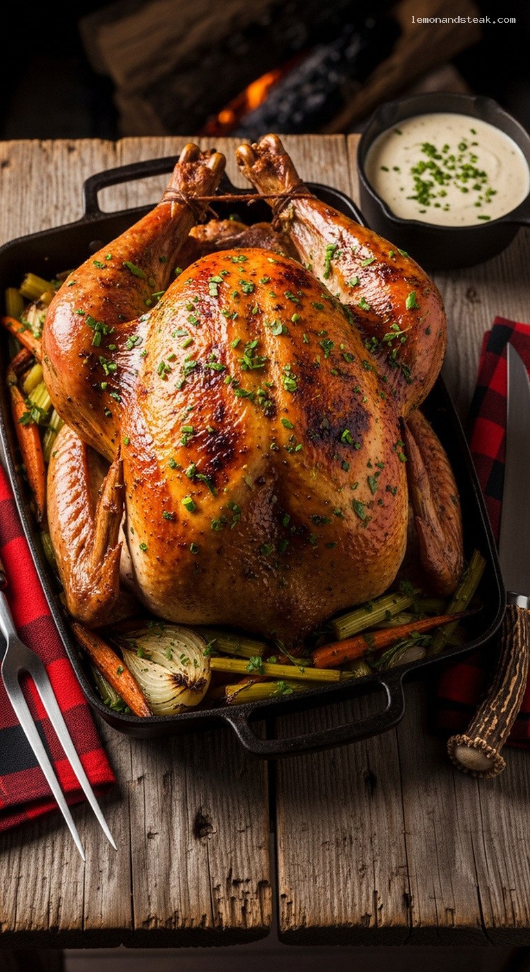 Creamy Ranch Roasted Turkey With Garlic and Onion