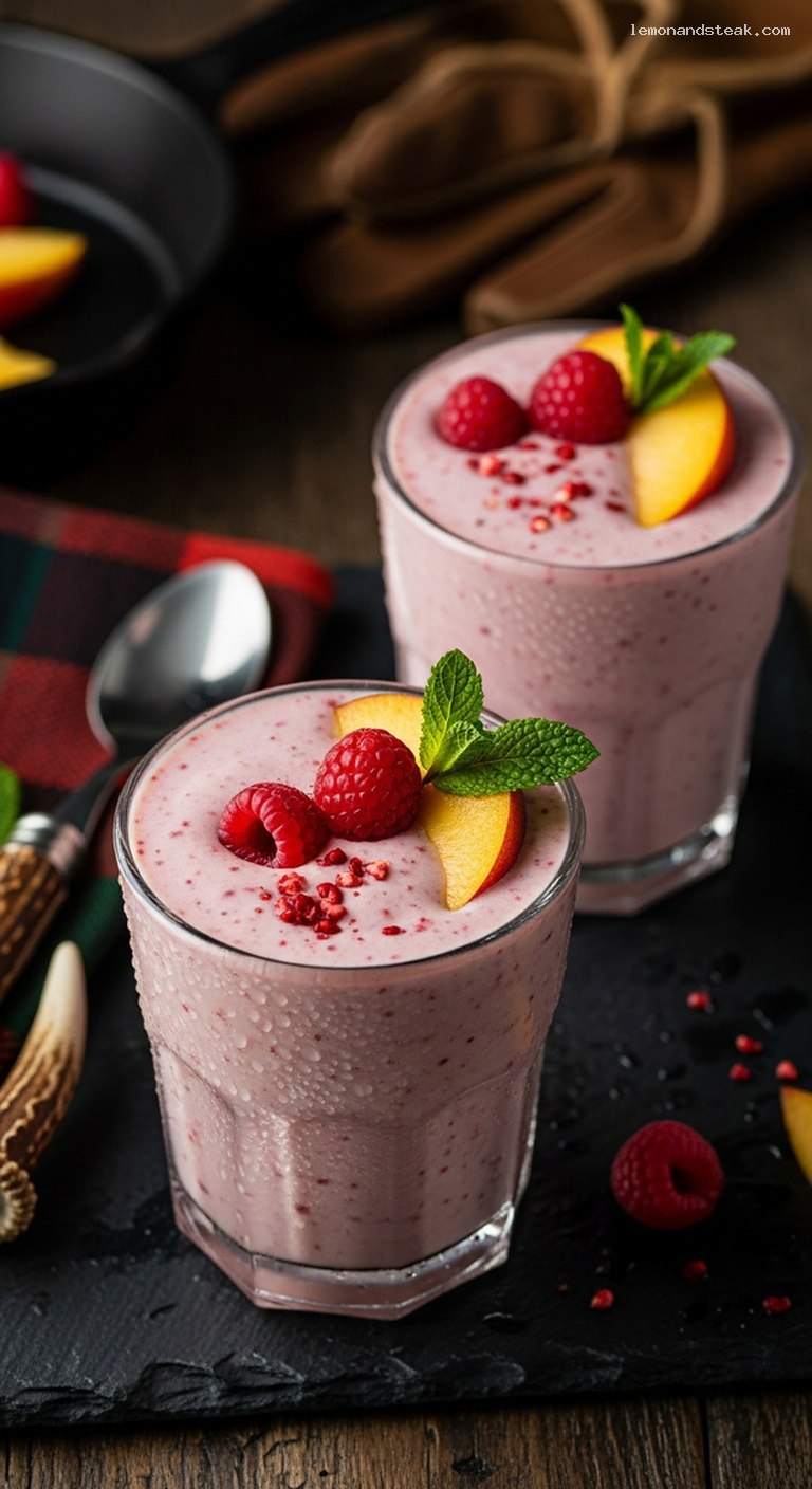 Creamy Raspberry Peach Smoothie for Summer
