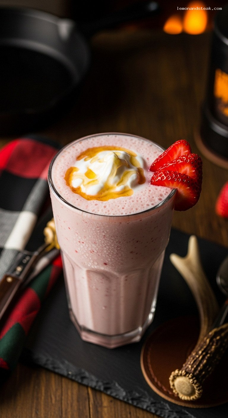 Creamy Strawberry Greek Yogurt Shake with Honey