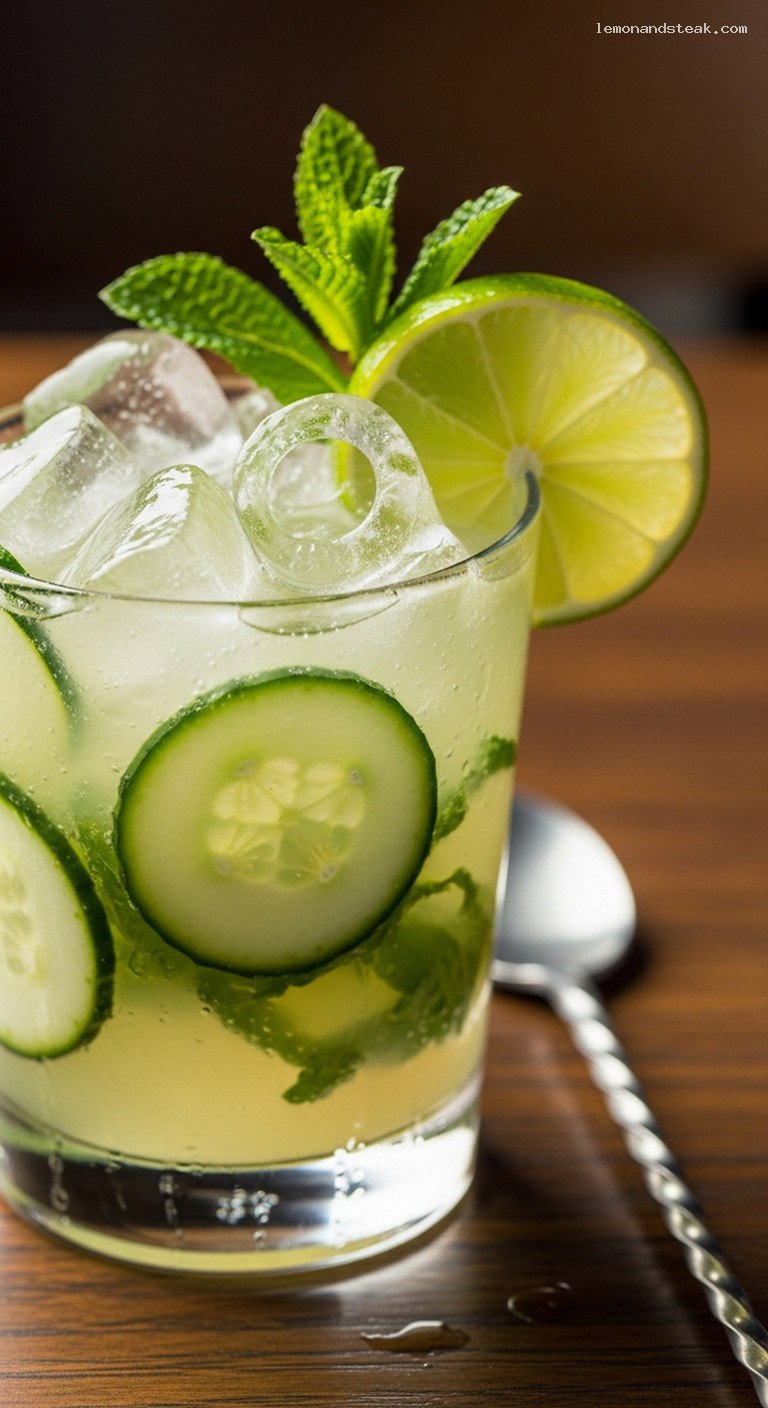 Crisp Cucumber Lime Spa Refresher – Closeup