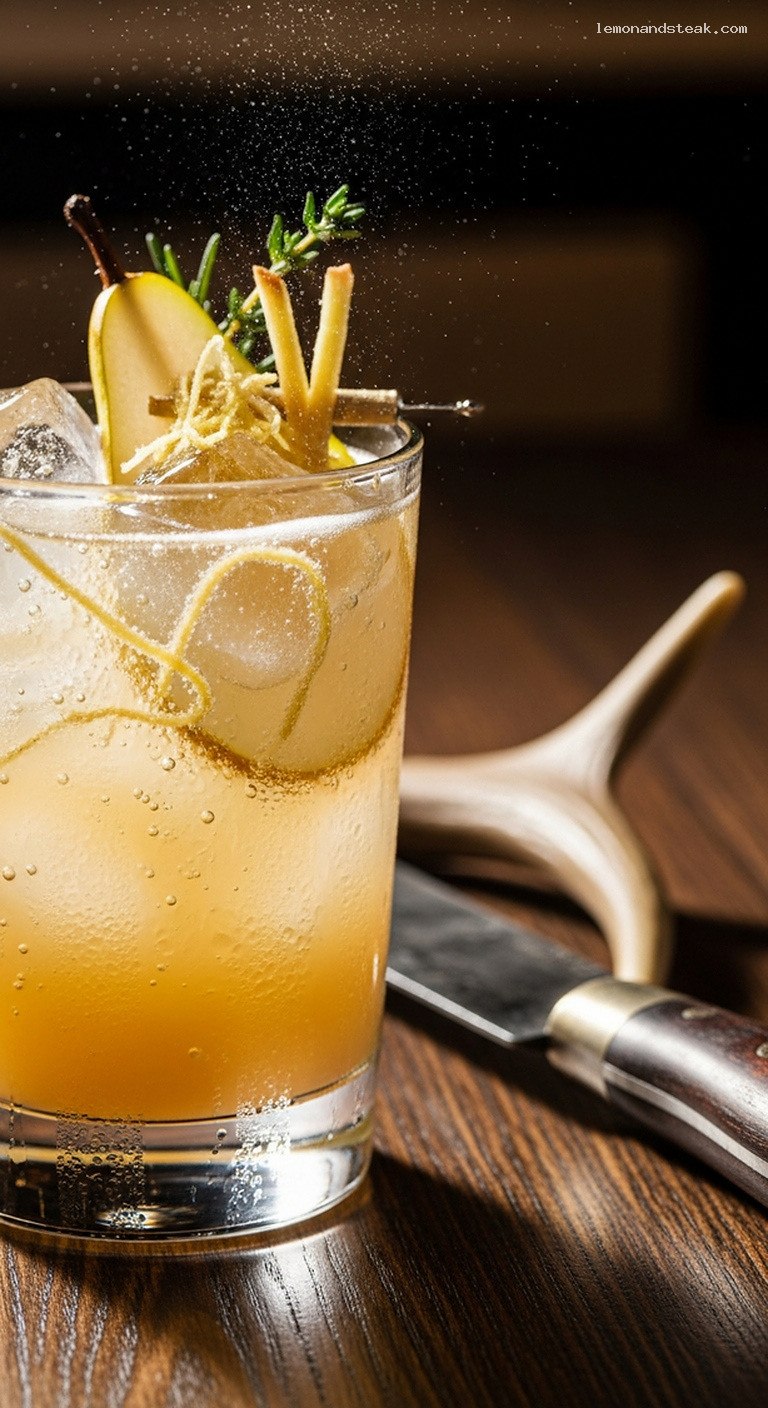 Crisp Ginger Pear Sparkling Spritz – Closeup