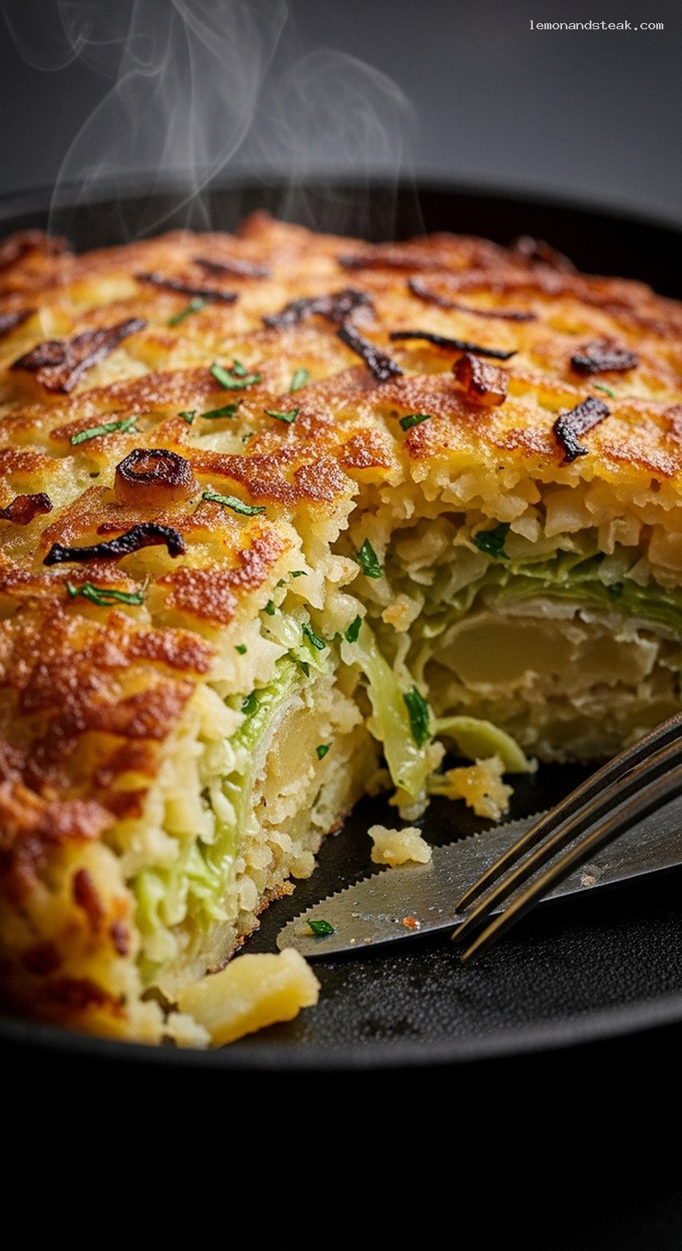 Crispy Bubble and Squeak with Leftover Potatoes – Closeup