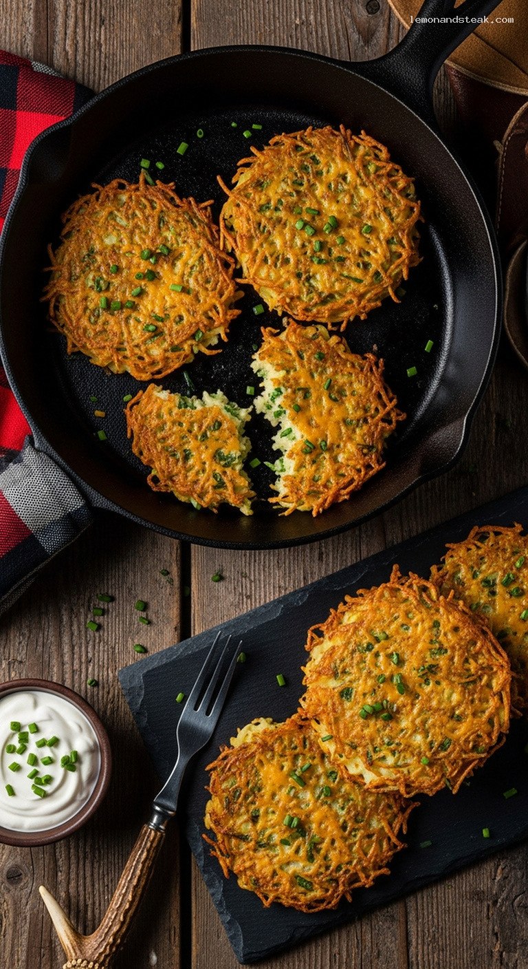 Crispy Cheddar and Chive Potato Pancakes