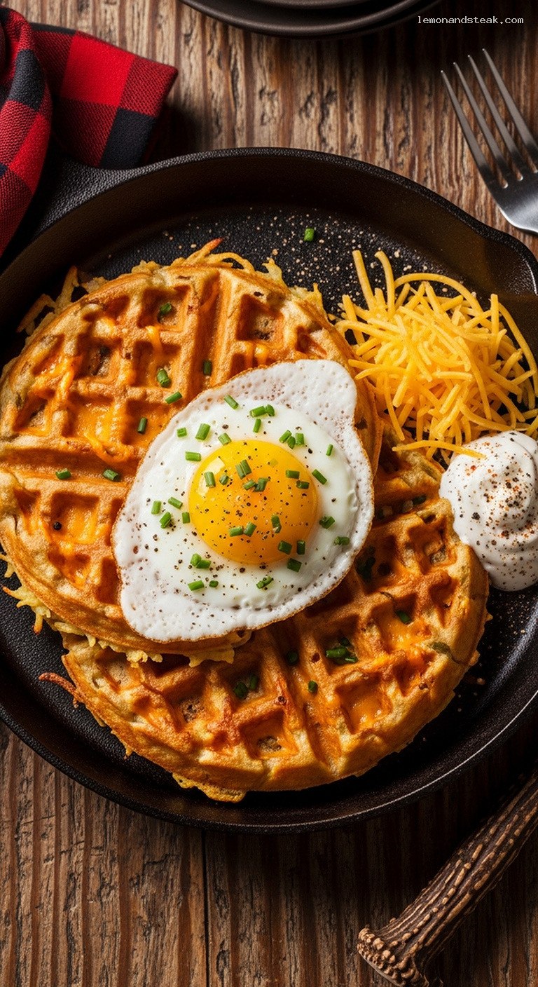 Crispy Cheddar Potato Waffles for a Savory Breakfast