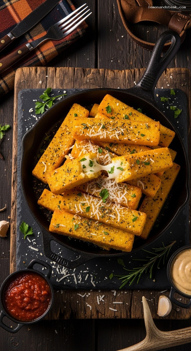 Crispy Cheesy Baked Polenta Fries With Herbs