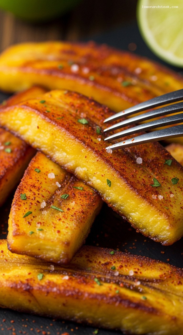 Crispy Chili-Lime Fried Plantain Slices – Closeup