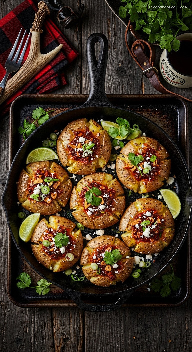 Crispy Chipotle Smashed Potatoes With Smoky Chile Butter