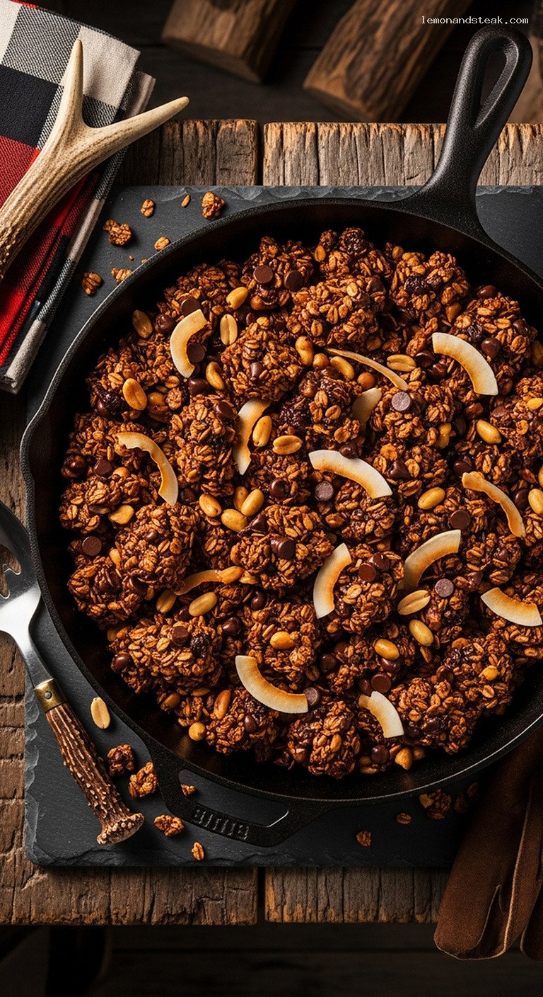 Crispy Chocolate Peanut Coconut Granola Clusters