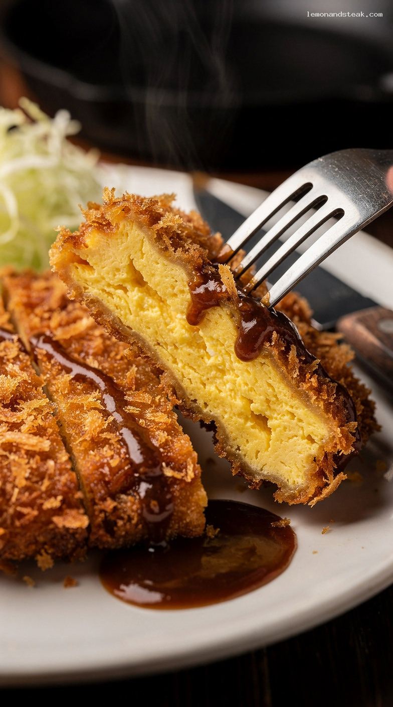 Crispy Egg Katsu Cutlets with Tender Centers – Closeup