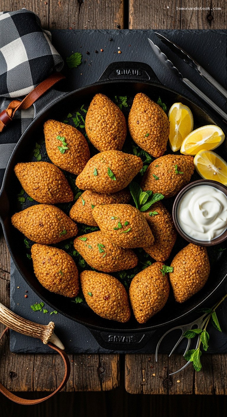 Crispy Golden Potato Kibbeh with Bulgur and Spices