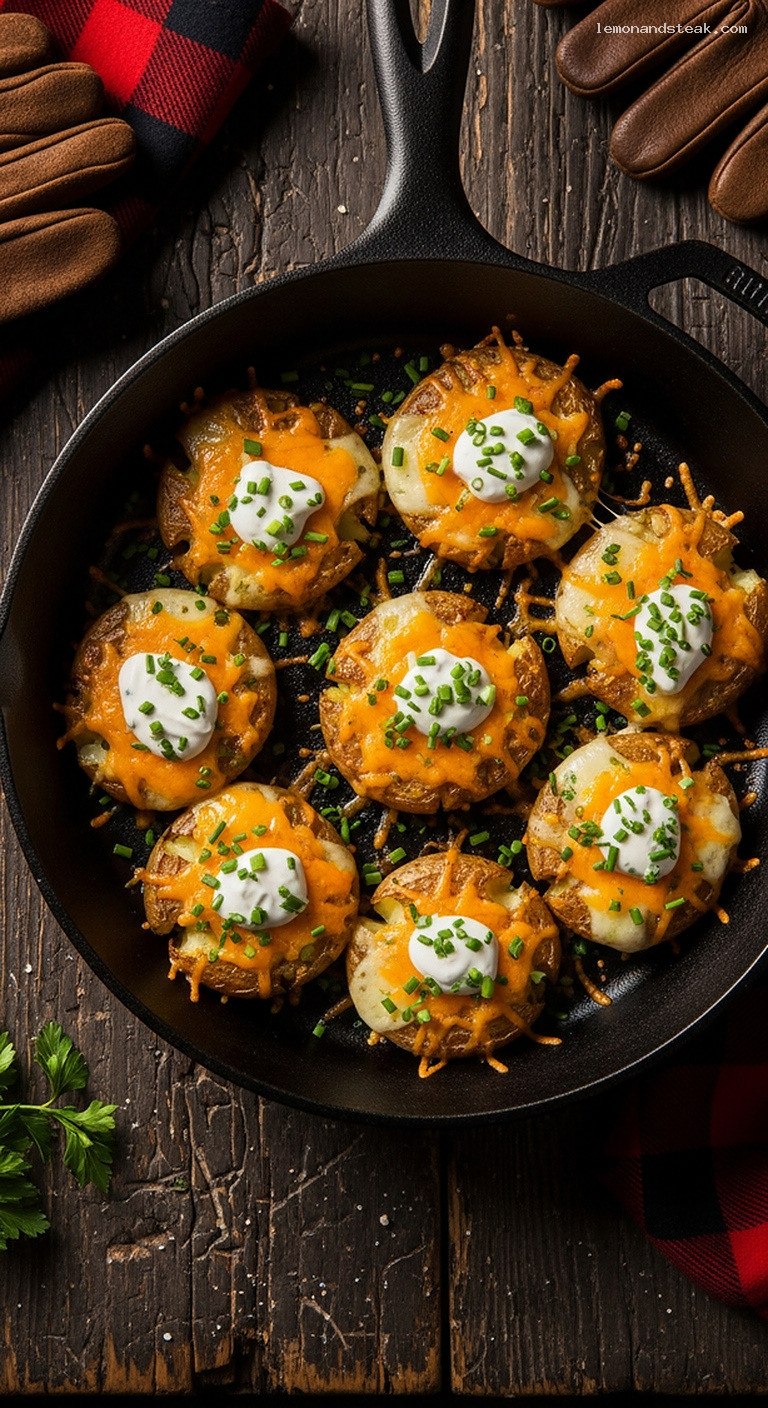 Crispy Loaded Smashed Potato Bites With Tangy Sauce