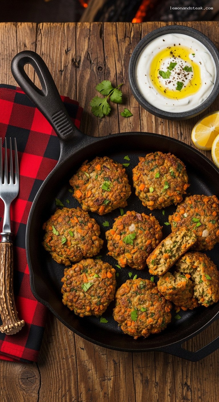 Crispy Pan-Fried Lentil Fritter Bites