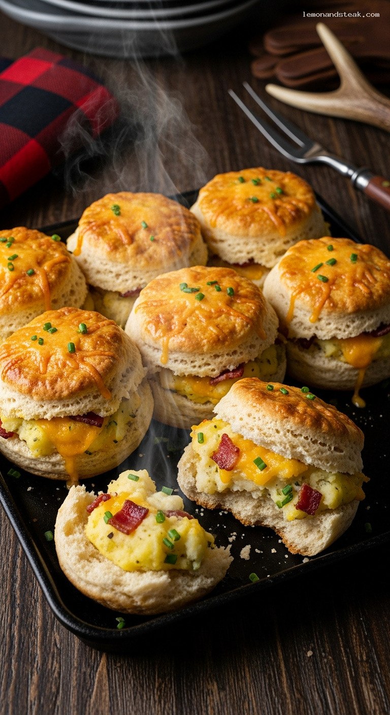 Crispy Potato and Bacon Stuffed Breakfast Biscuits
