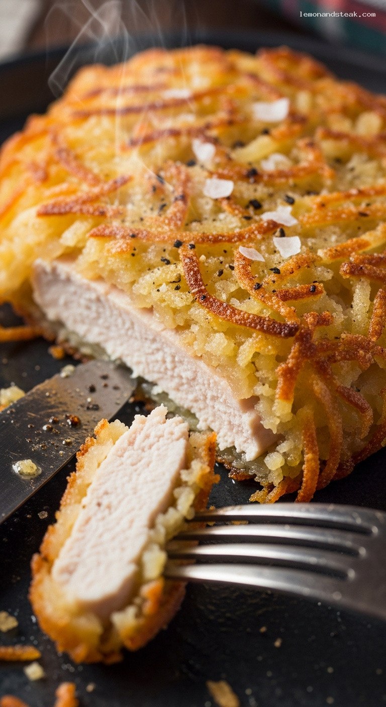 Crispy Potato-Crusted Chicken Breasts – Closeup