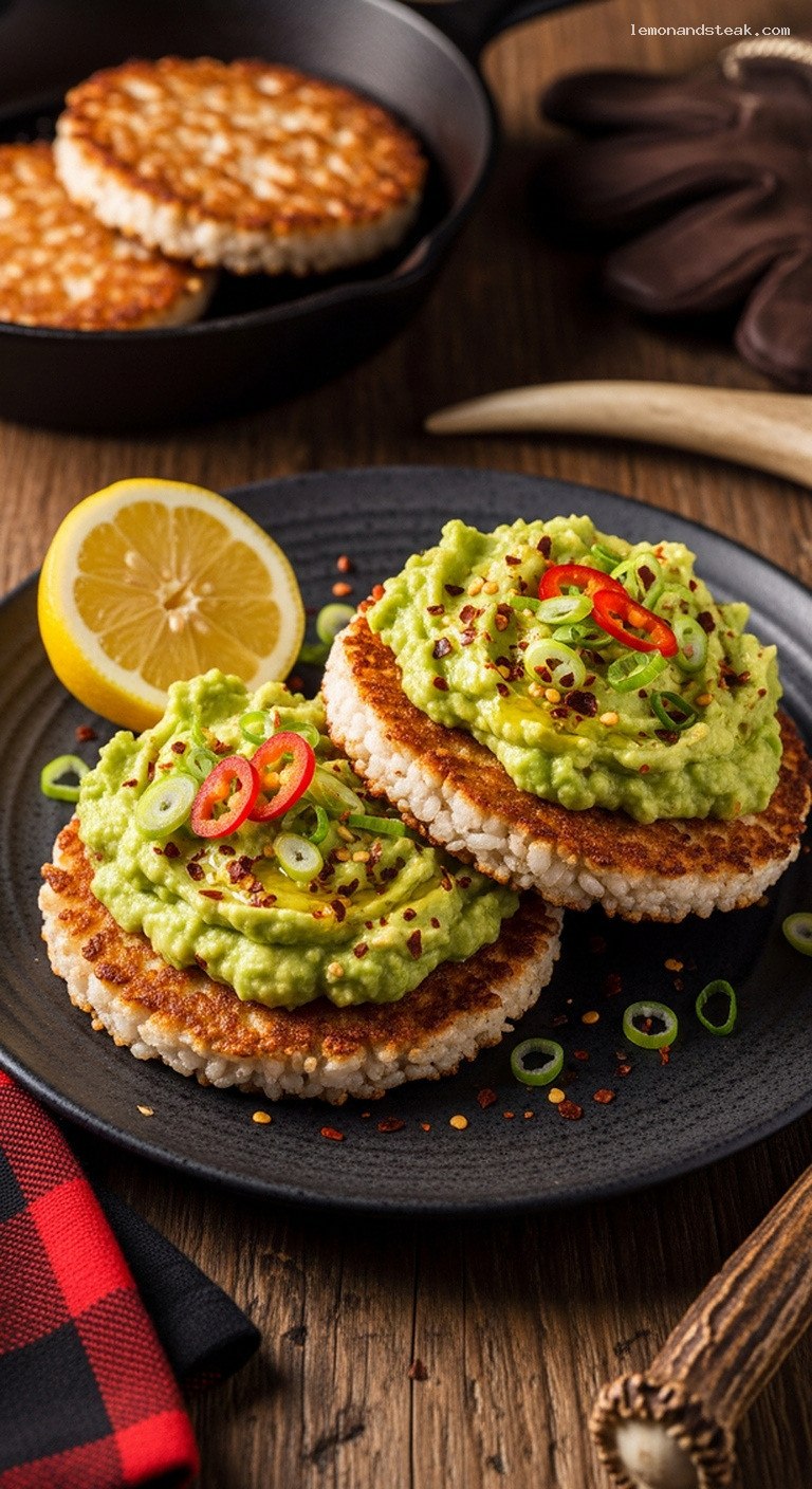 Crispy Rice Cakes with Spicy Avocado Smash
