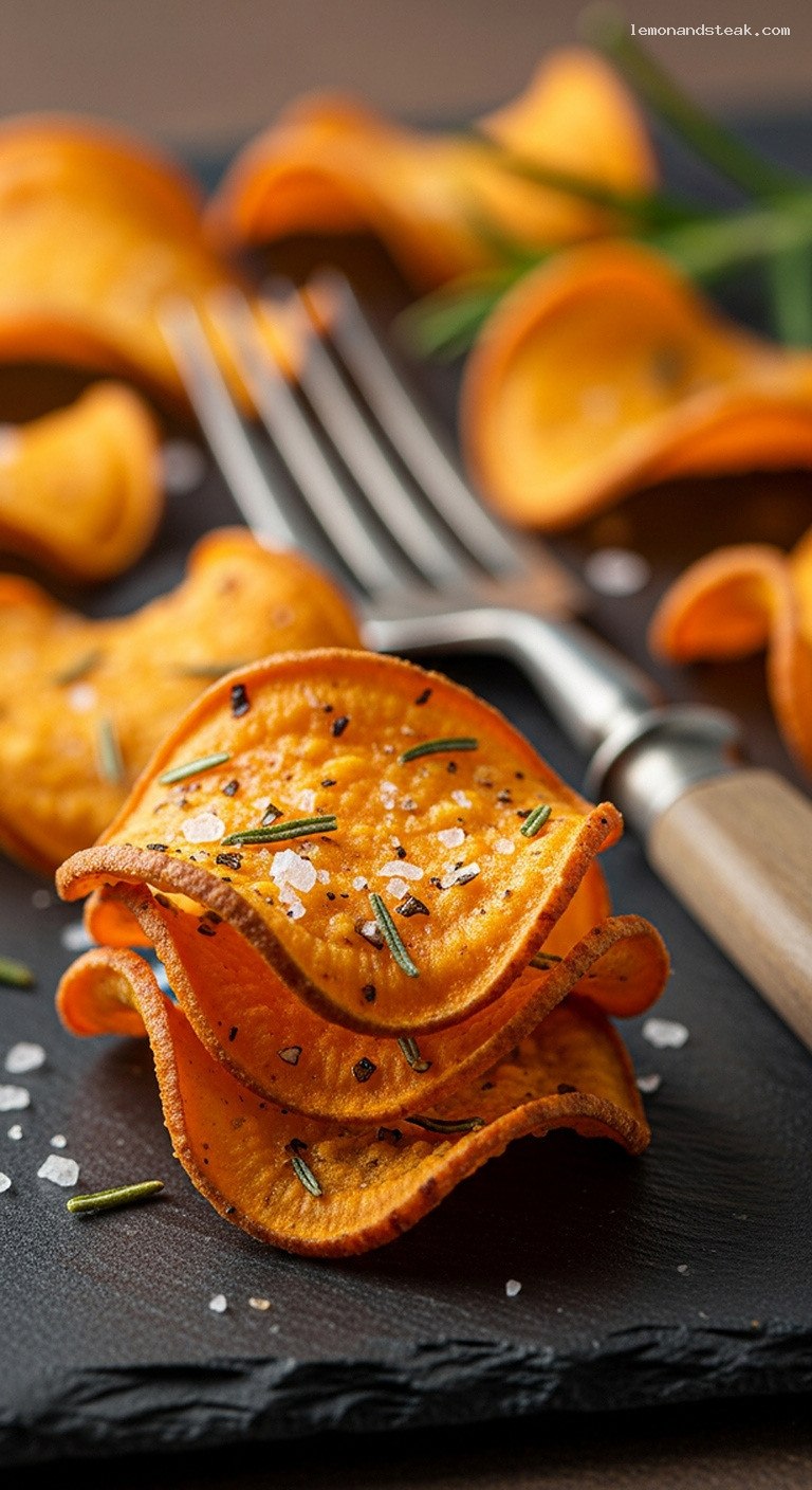 Crispy Rosemary Sea Salt Sweet Potato Chip Bowl – Closeup