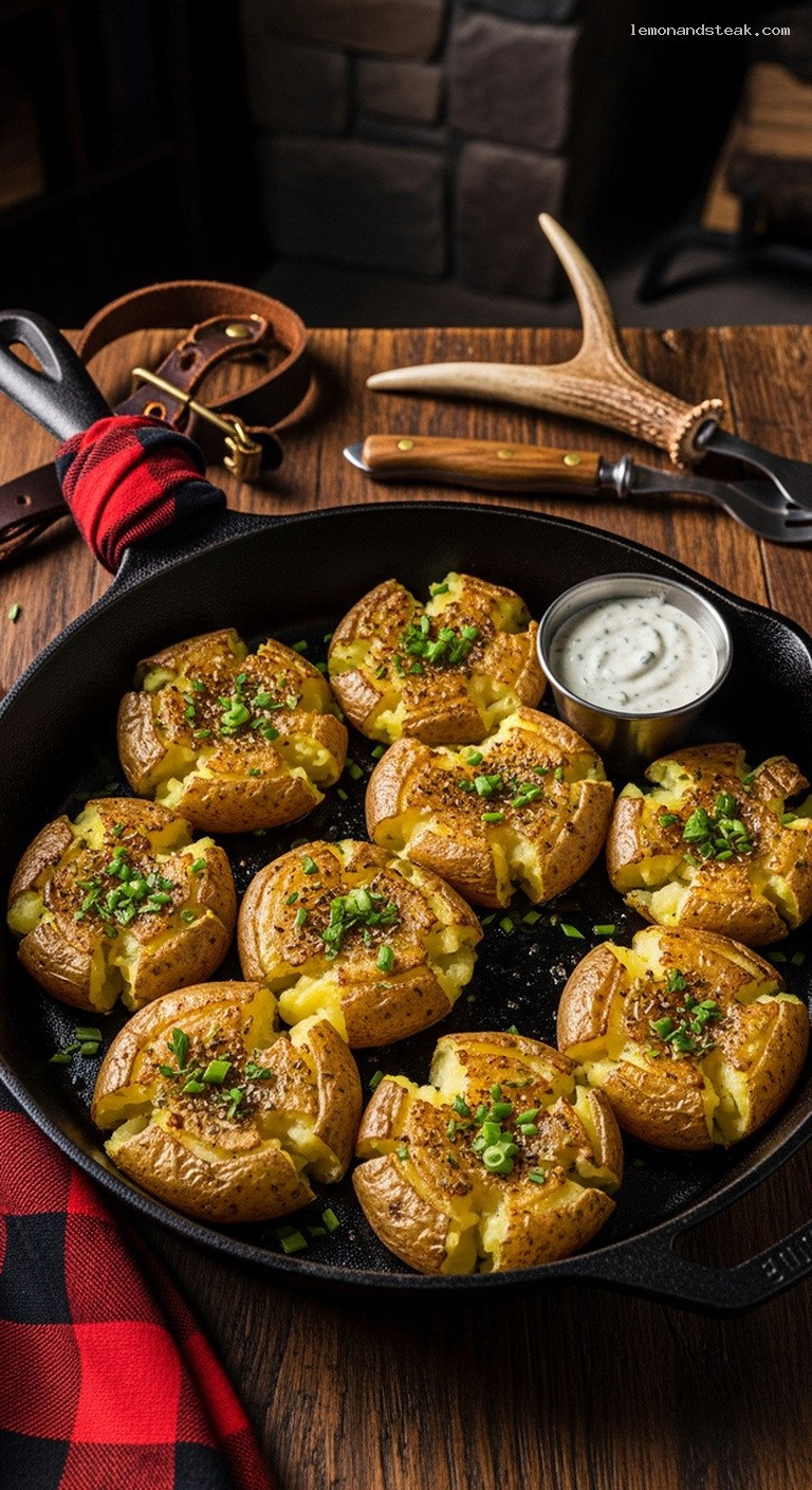 Crispy Smashed Ranch Potatoes With Herby Butter