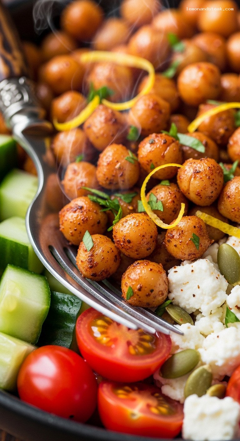 Crispy Smoked Paprika Chickpea Snack Bowl – Closeup