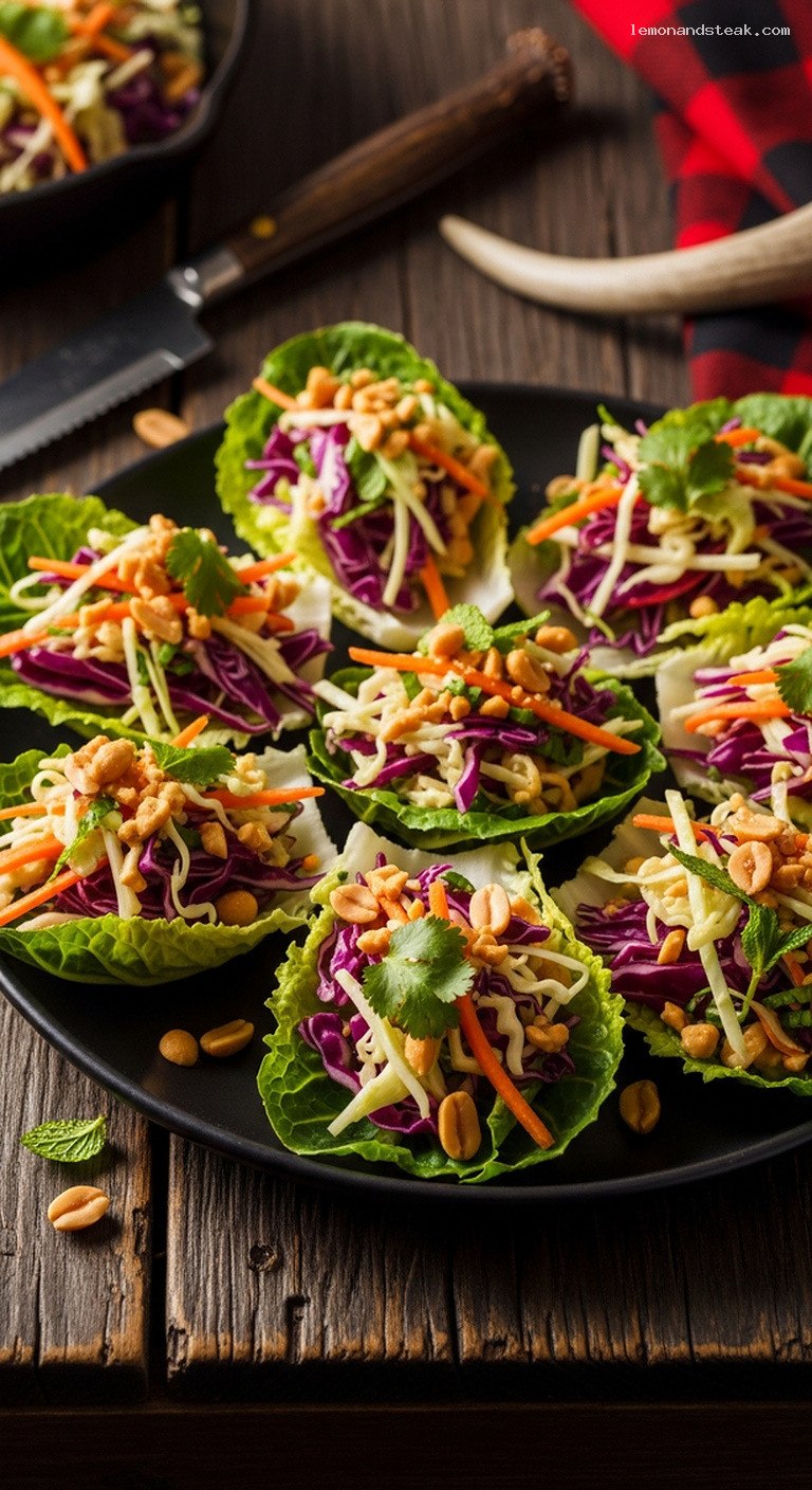 Crunchy Peanut-Lime Cabbage Leaf Cups
