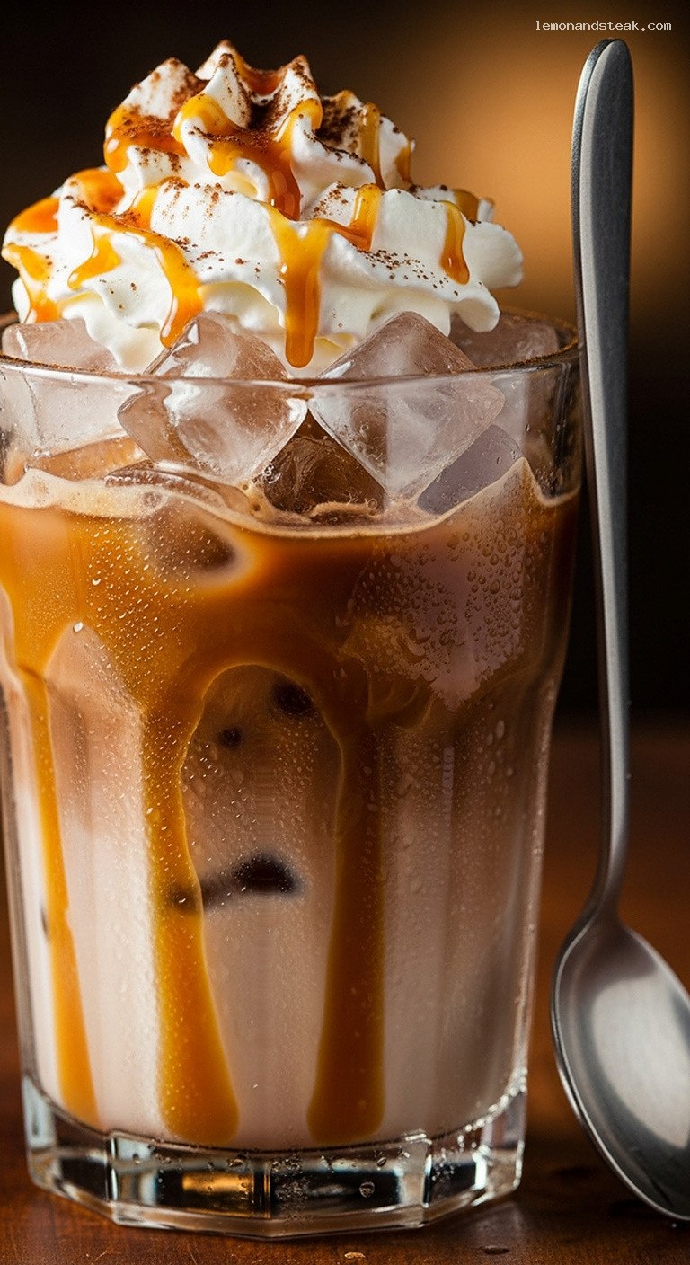 Decadent Caramel Iced Mocha With Cold Brew – Closeup