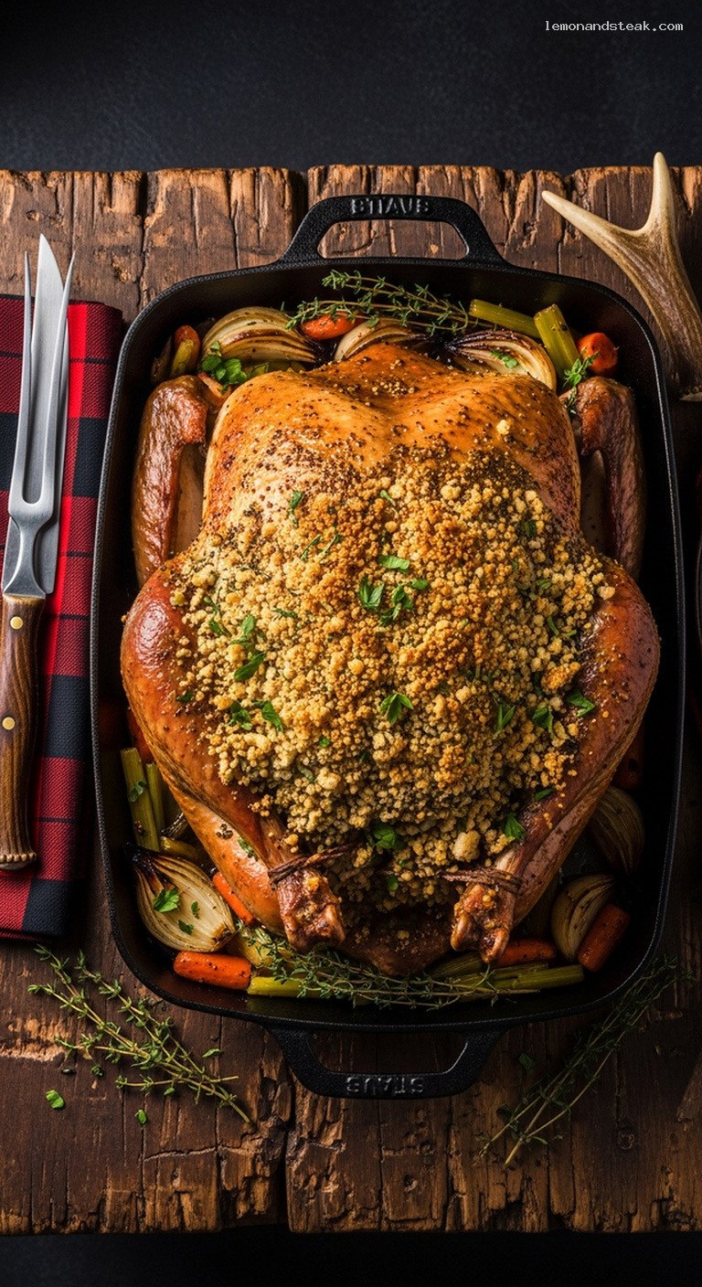 Dijon Herb Crusted Turkey With Parsley and Thyme