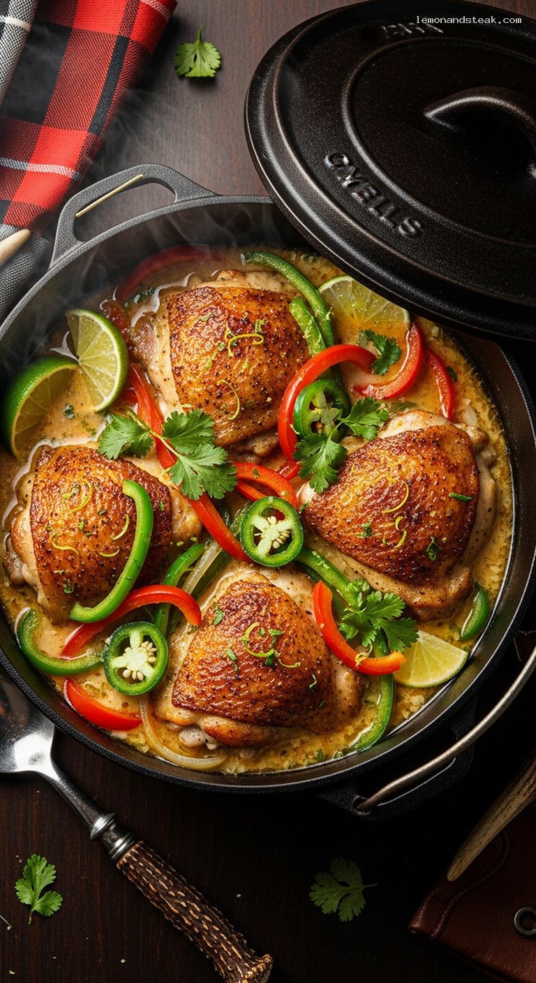 Dutch Oven Coconut Lime Chicken Thigh Stew