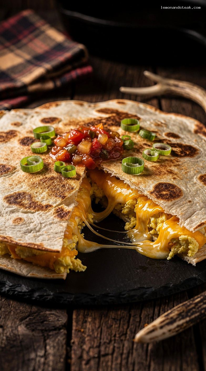 Egg and Cheese Breakfast Quesadillas with Scrambled Eggs
