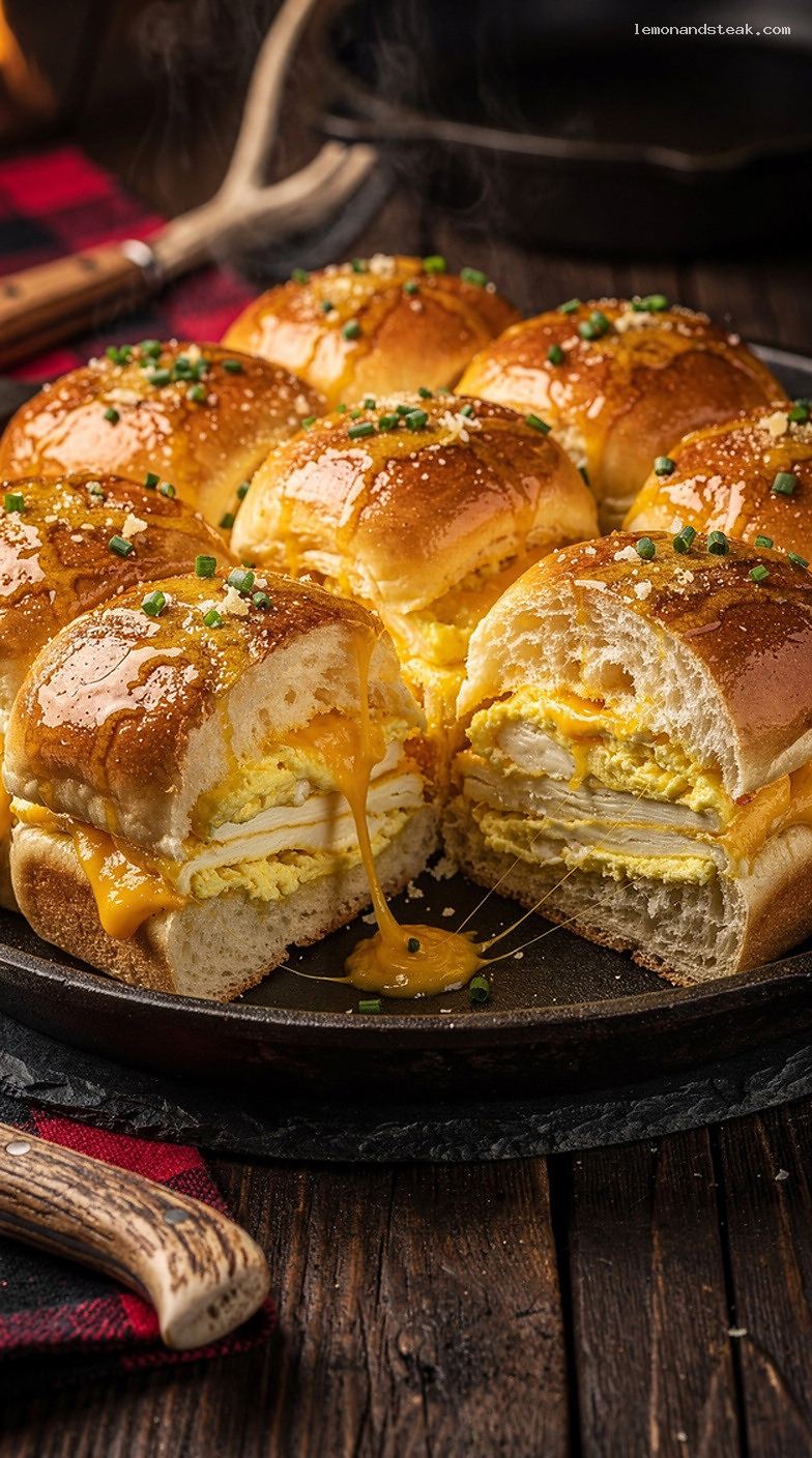 Egg and Cheese Breakfast Sliders on Soft Dinner Rolls