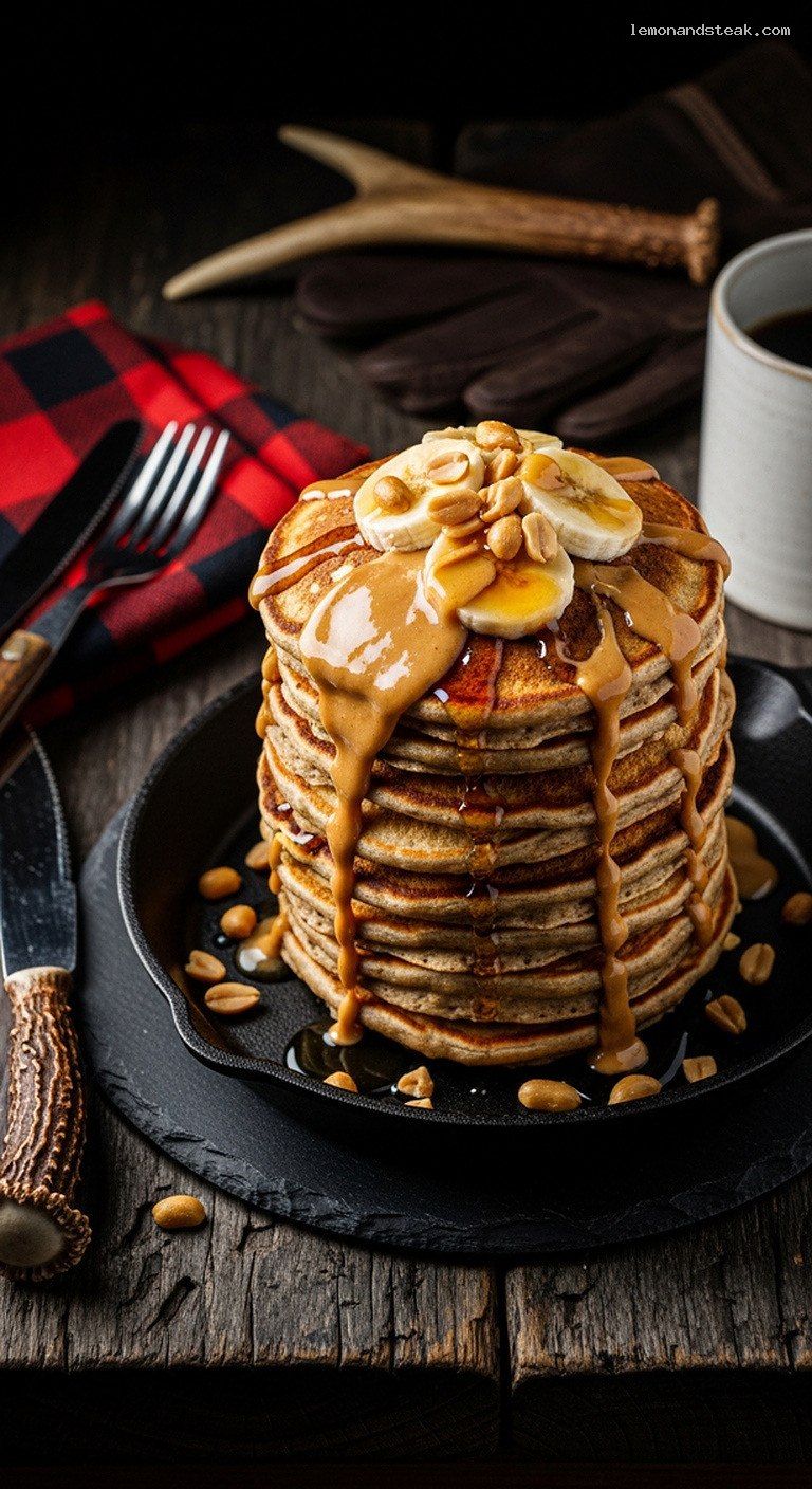 Fluffy Peanut Butter Banana Oat Protein Pancakes