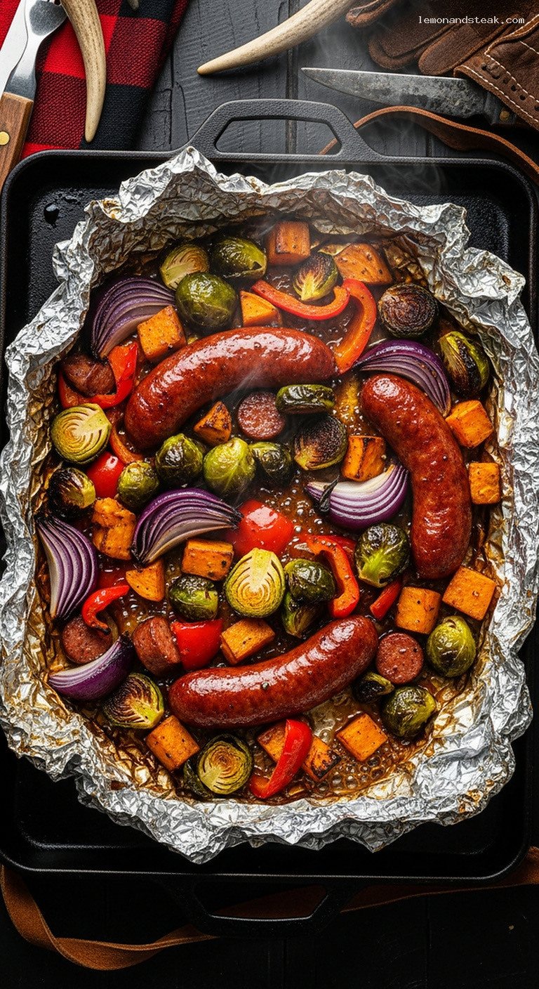 Foil-Packet Maple Dijon Sausage and Veggie Camp Meal