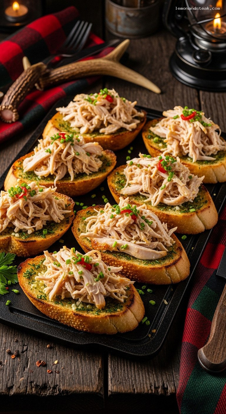 Garlic Butter Rotisserie Chicken Toasts