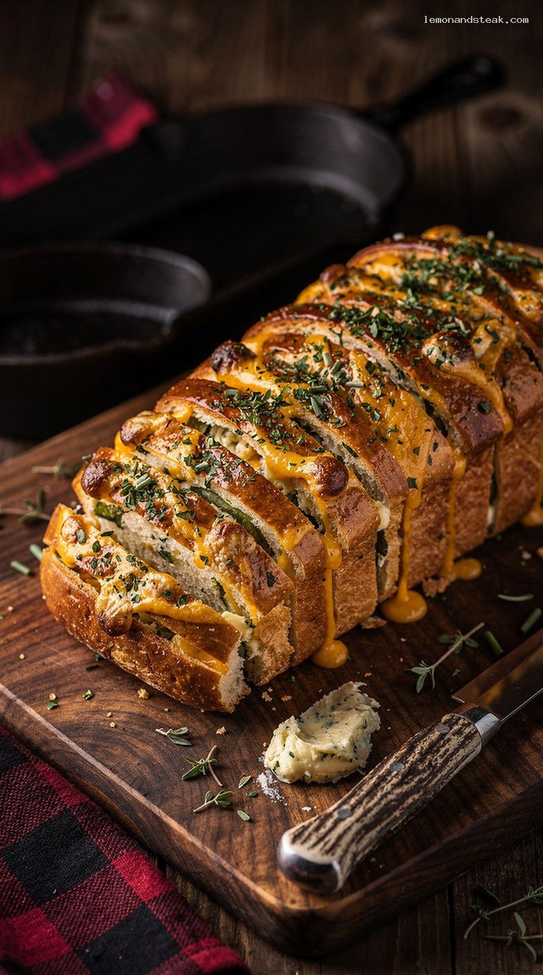 Garlic Herb and Cheese Pull-Apart Stuffed Bread