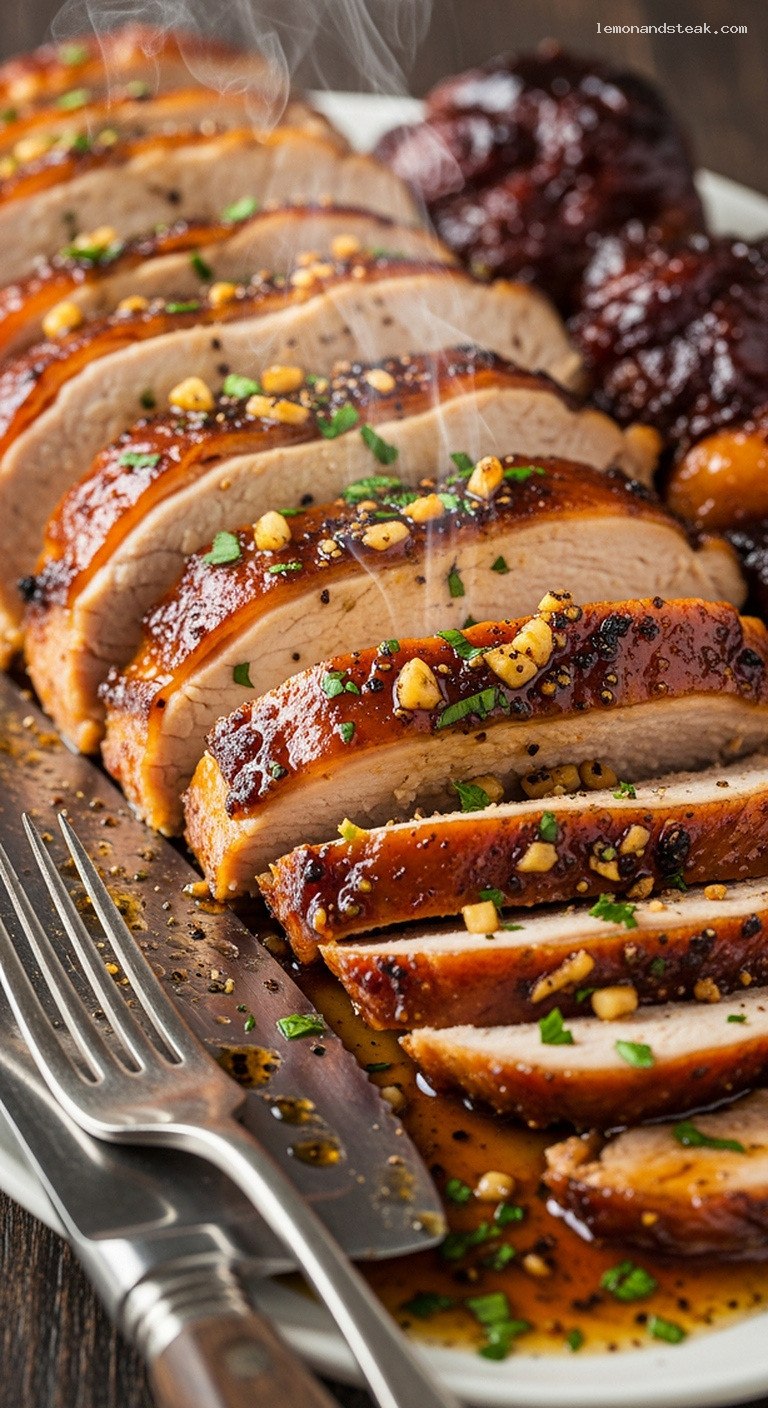 Garlic Honey Soy Glazed Roast Turkey – Closeup