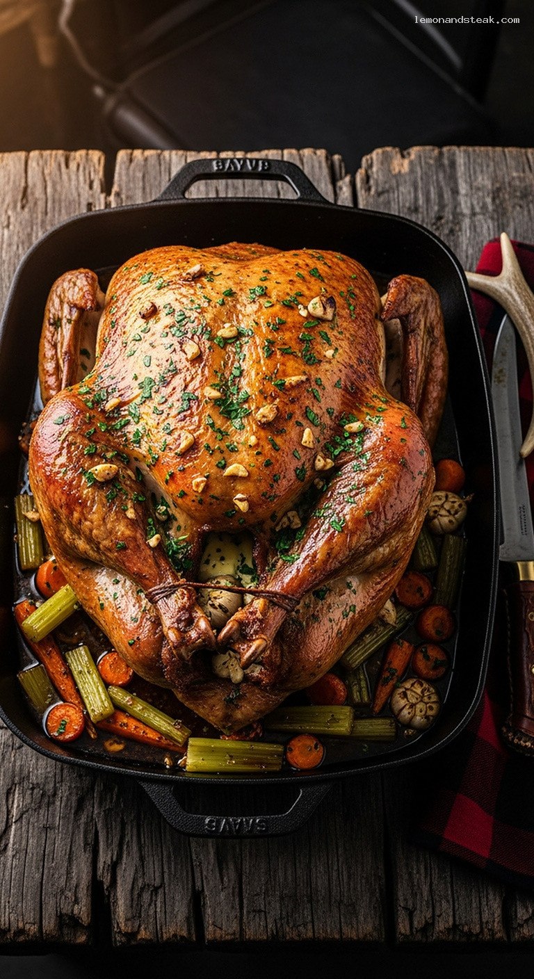 Garlic-Parsley Butter Roast Turkey With Crispy Skin
