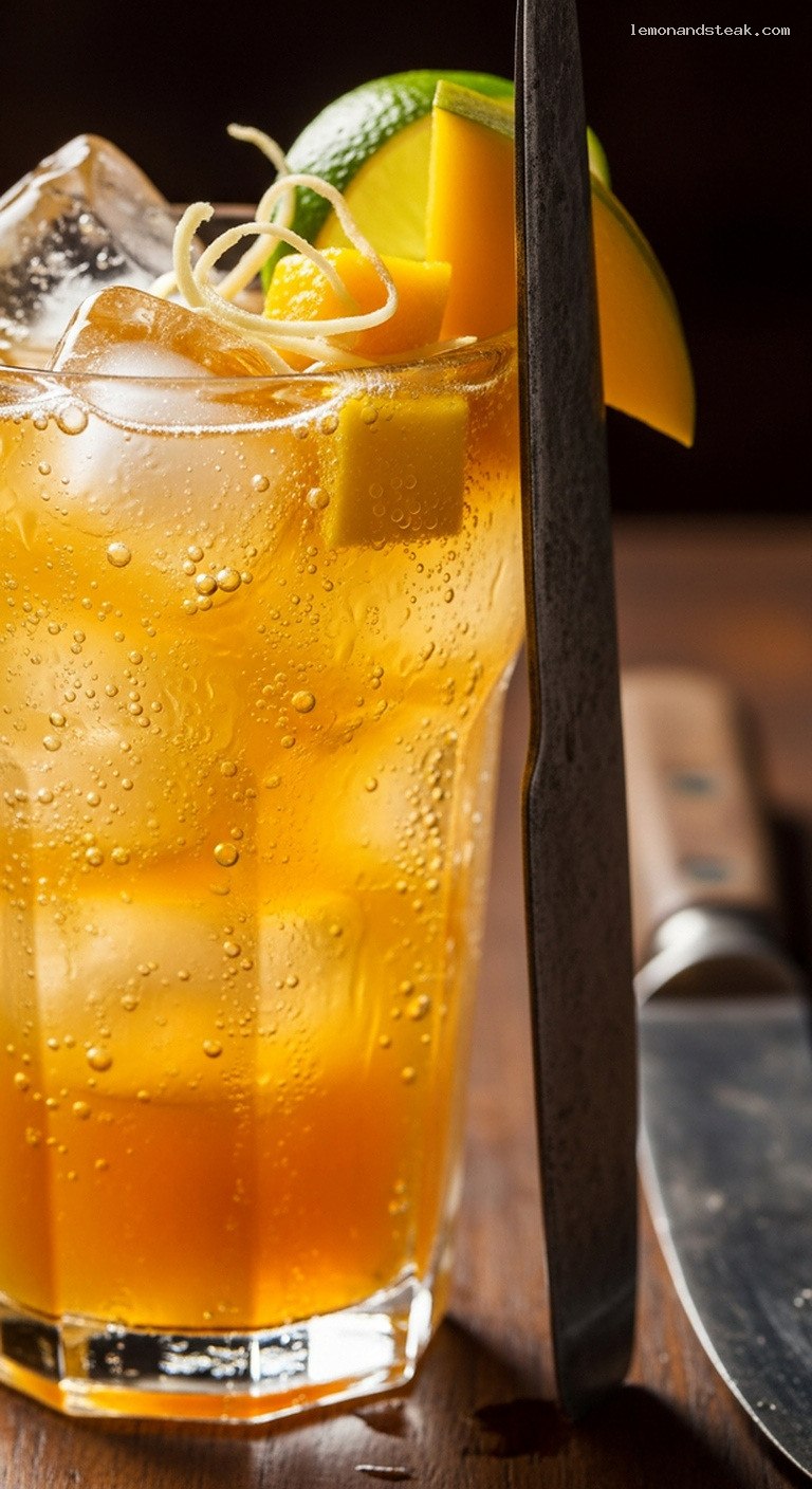 Ginger Mango Iced Herbal Tea – Closeup