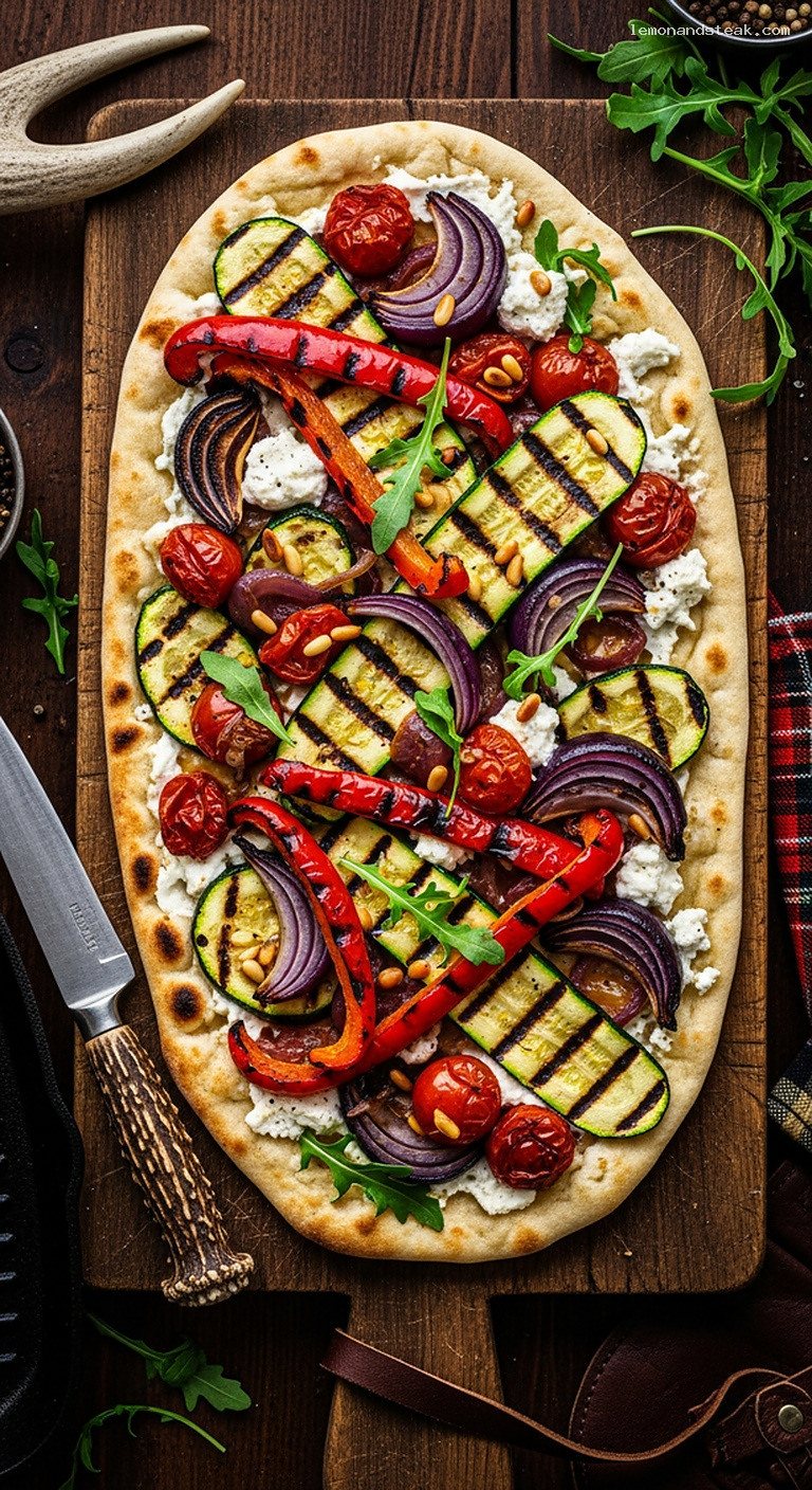Grilled Veggie and Goat Cheese Flatbread