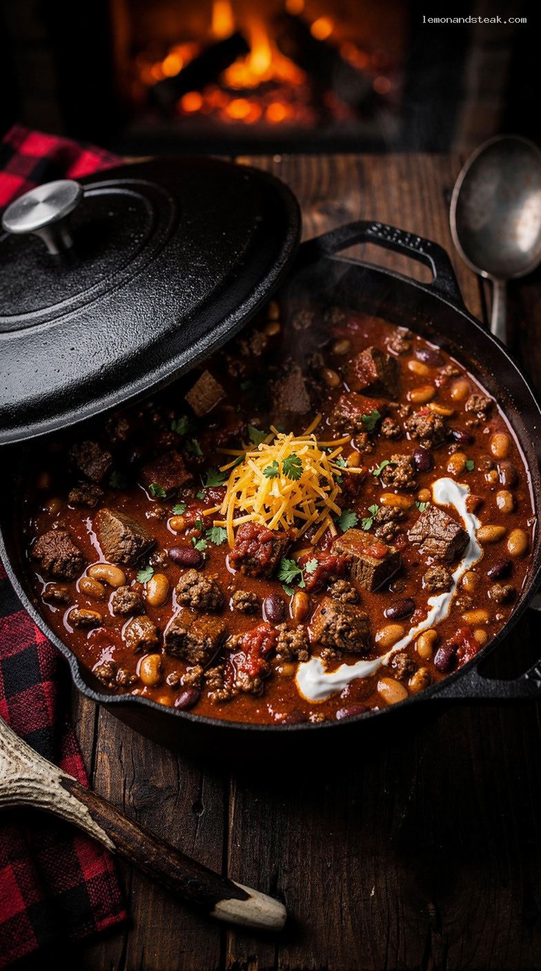Hearty Chili Con Carne Stew With Beef and Beans