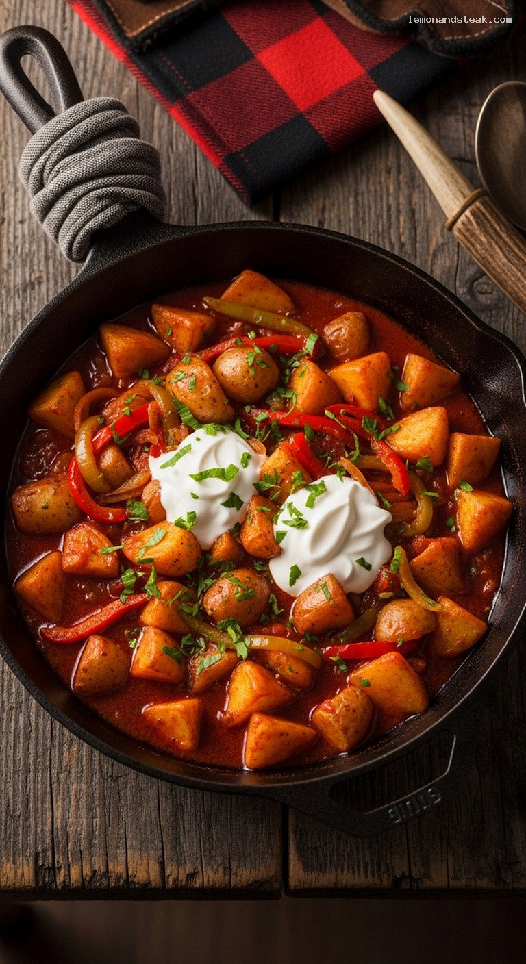 Hearty Hungarian Paprika Potatoes with Onions and Peppers