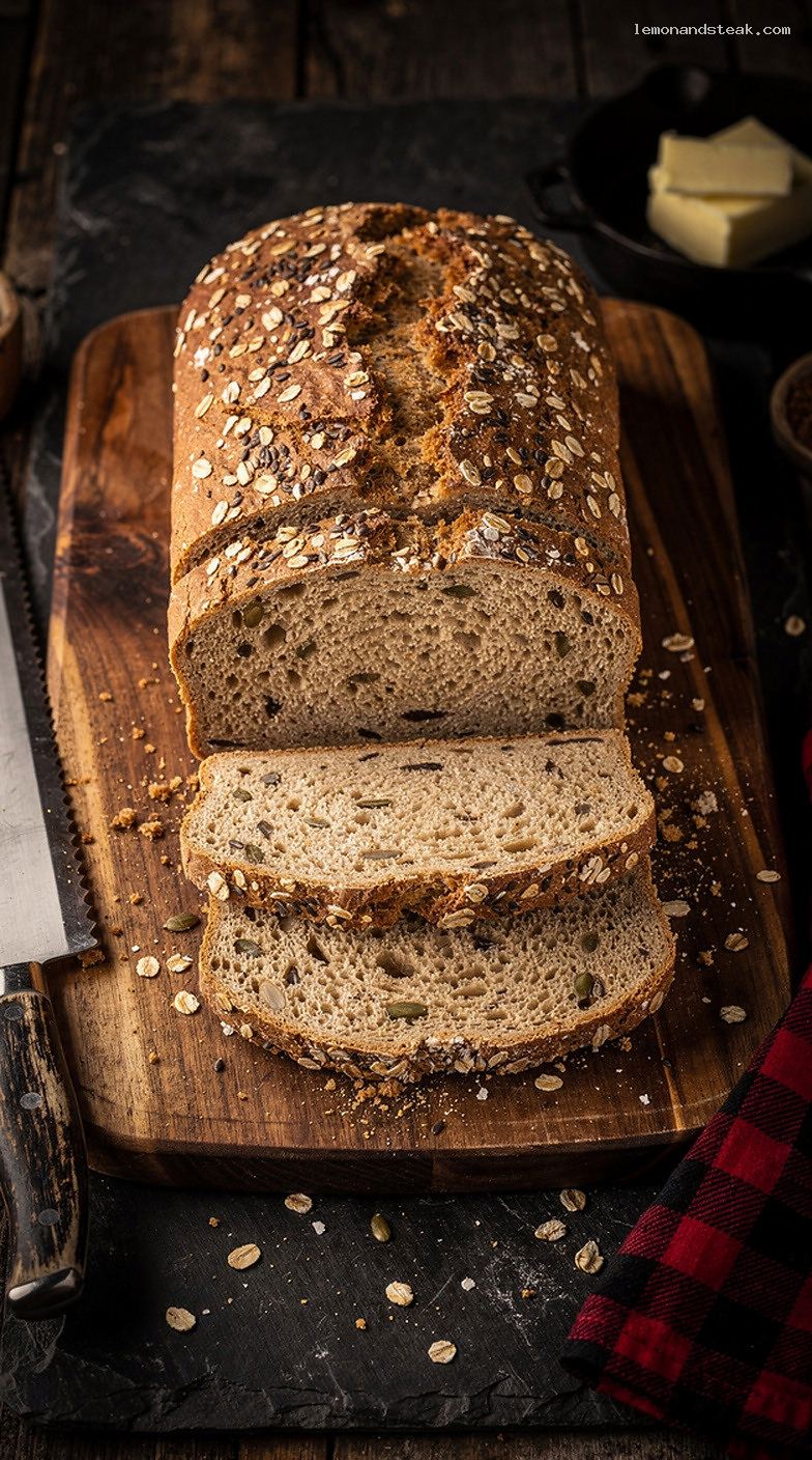 Hearty Multigrain Bread with Flax, Sunflower, and Oats