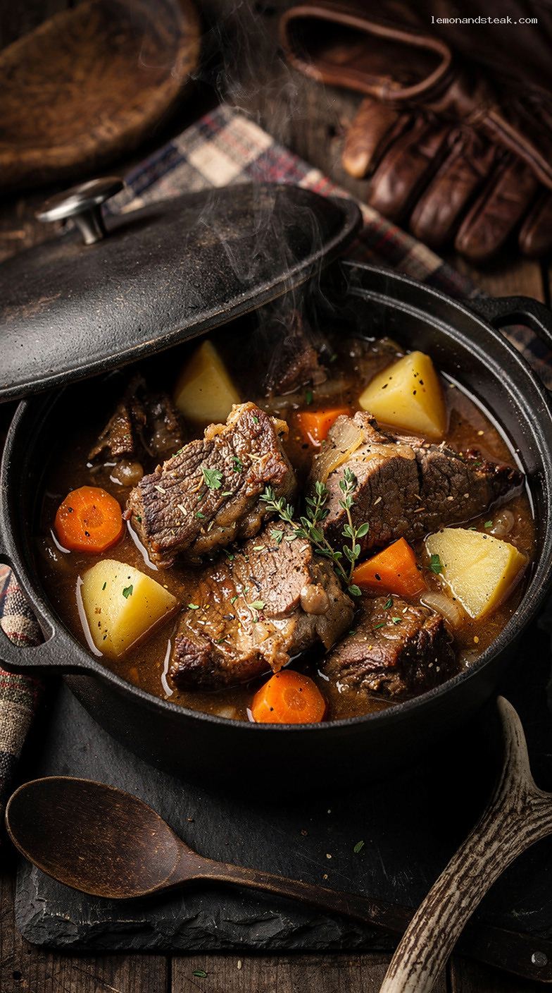 Hearty Slow-Cooked Irish Lamb Stew With Potatoes and Carrots